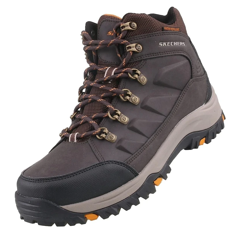 Skechers Men's Relment Daggett Hiking Boot, Chocolate Synthetic, 12 UK