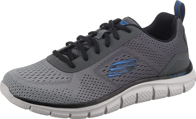 Skechers Mens Track Ripkent Trainers, Charcoal Mesh Black Trim, 9 UK