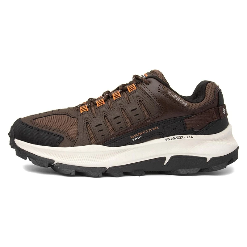 Skechers Men's 237501 BROR Sneaker, Brown Leather/Mesh/Orange Trim, 13 UK - Image 1
