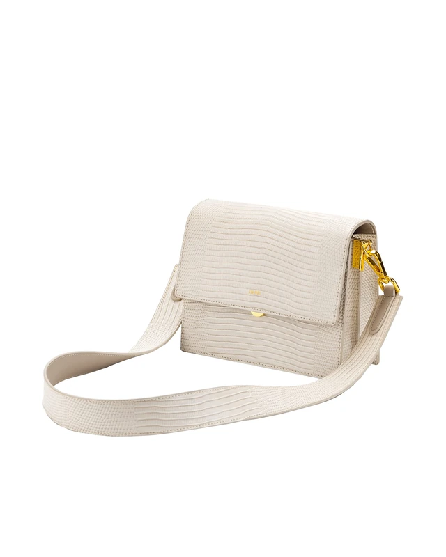JW PEI Women's Mini Flap Crossbody - Ivory Lizard