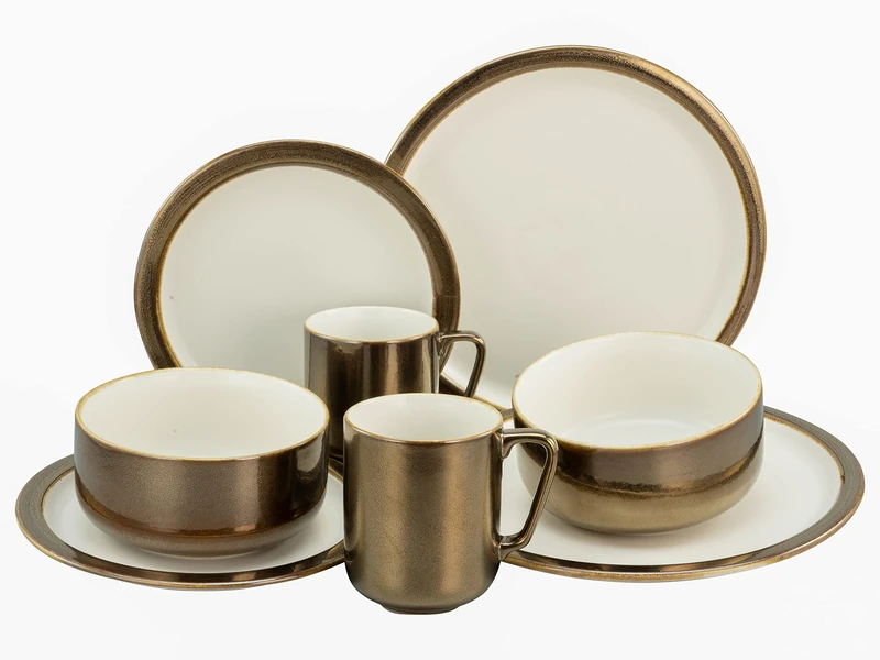 CreaTable, 23590 Modern Industrial Series 8-Piece Dinnerware Crockery Set, White - Image 1