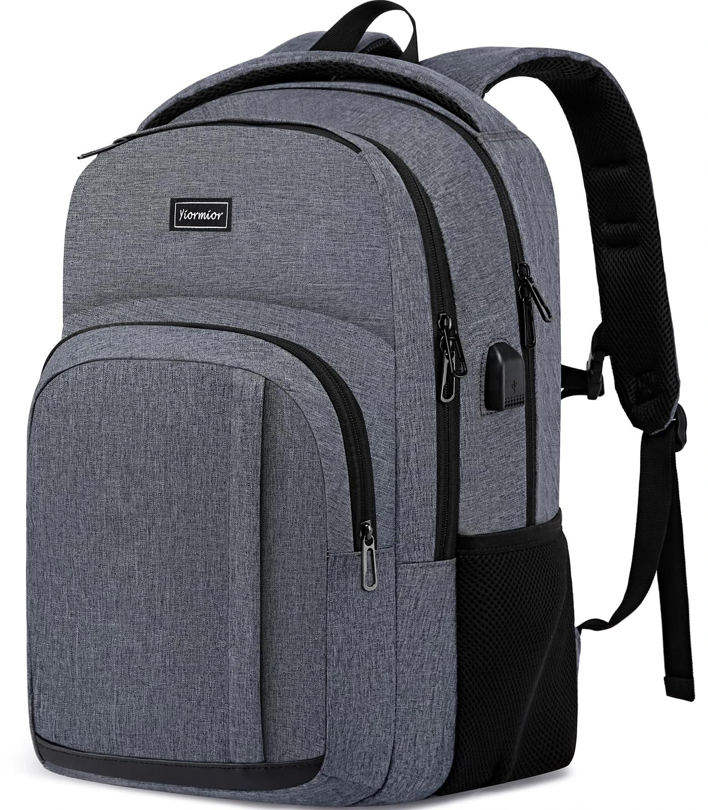 YIORMIOR School Bags for Boys Girls Backpack Men Women, Laptop Backpack with USB Charging Port, Business Travel Anti Theft Durable Laptop Bag,Water Resistant Fits 15.6 Inch Laptop