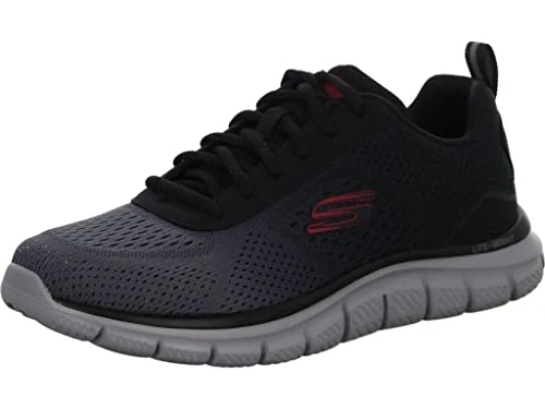 Skechers Men's Track Ripkent Trainers, Black Mesh/Charcoal Trim, 9 UK
