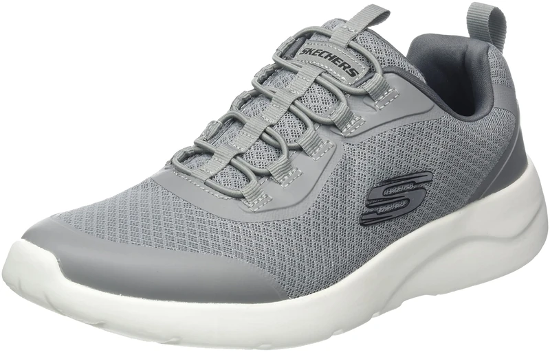 Skechers Men's 894133 Gry Sneaker, Gray Mesh/Synthetic/Trim, 13 UK