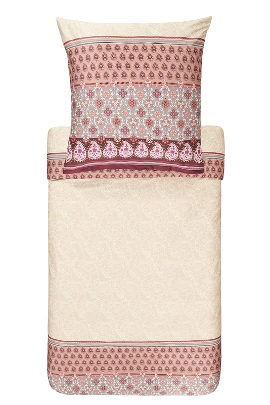 Bassetti Laglio Maco Satin Bed Linen Set Beige 41 Size 155 x 220 cm + 80 x 80 cm