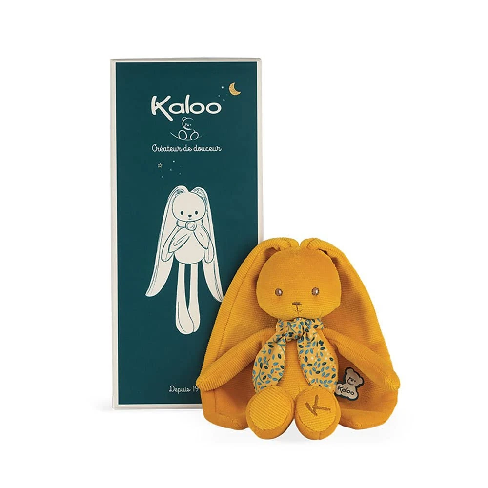 Kaloo - Lapinoo - Rabbit Doll - Baby’s Corduroy Soft Toy - 13.8"/35 cm - Ochre Colour - Ultra-Soft material - Gift Box - From Birth Onwards - K972200