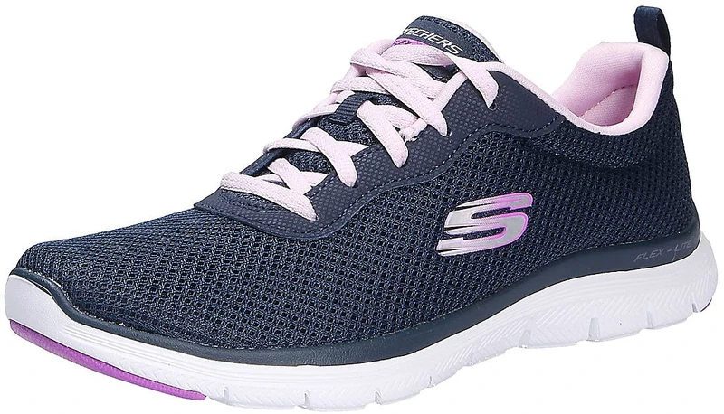 Skechers Women's Flex Appeal 4.0 Brilliant View Sneaker, Navy, 2.5 UK
