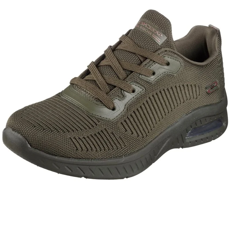 Skechers Women's Squad Air Close Encounter Sneaker, Olive Engineered Knit, 6 UK