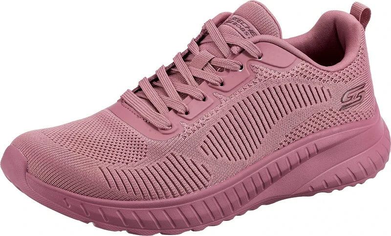 Skechers Women's Bobs Squad Chaos Face Off Sneaker, Raspberry Engineered Knit, 6.5 UK