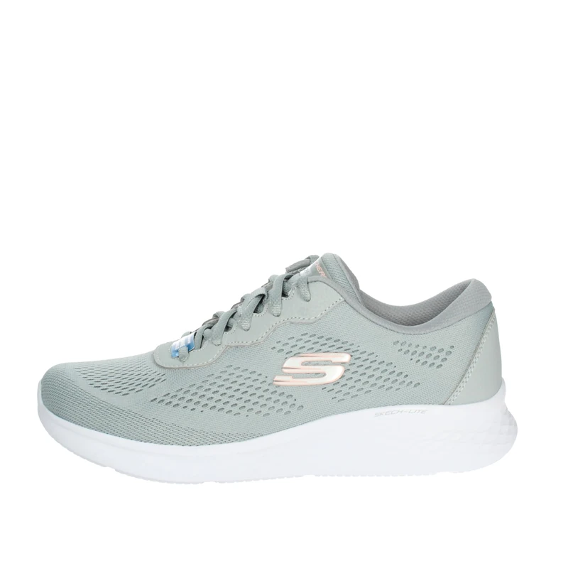 Skechers Women's Skech-Lite Pro Perfect Time Sneaker, Grey Mesh/Pink Trim, 4 UK