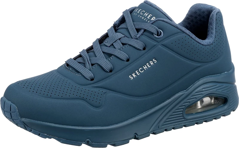 Skechers Women's Uno Stand On Air Trainers, Blue Durabuck/ Mesh, 3 UK