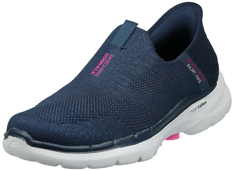 Skechers Women's GO Walk 6 Sneaker, Navy, 2 UK