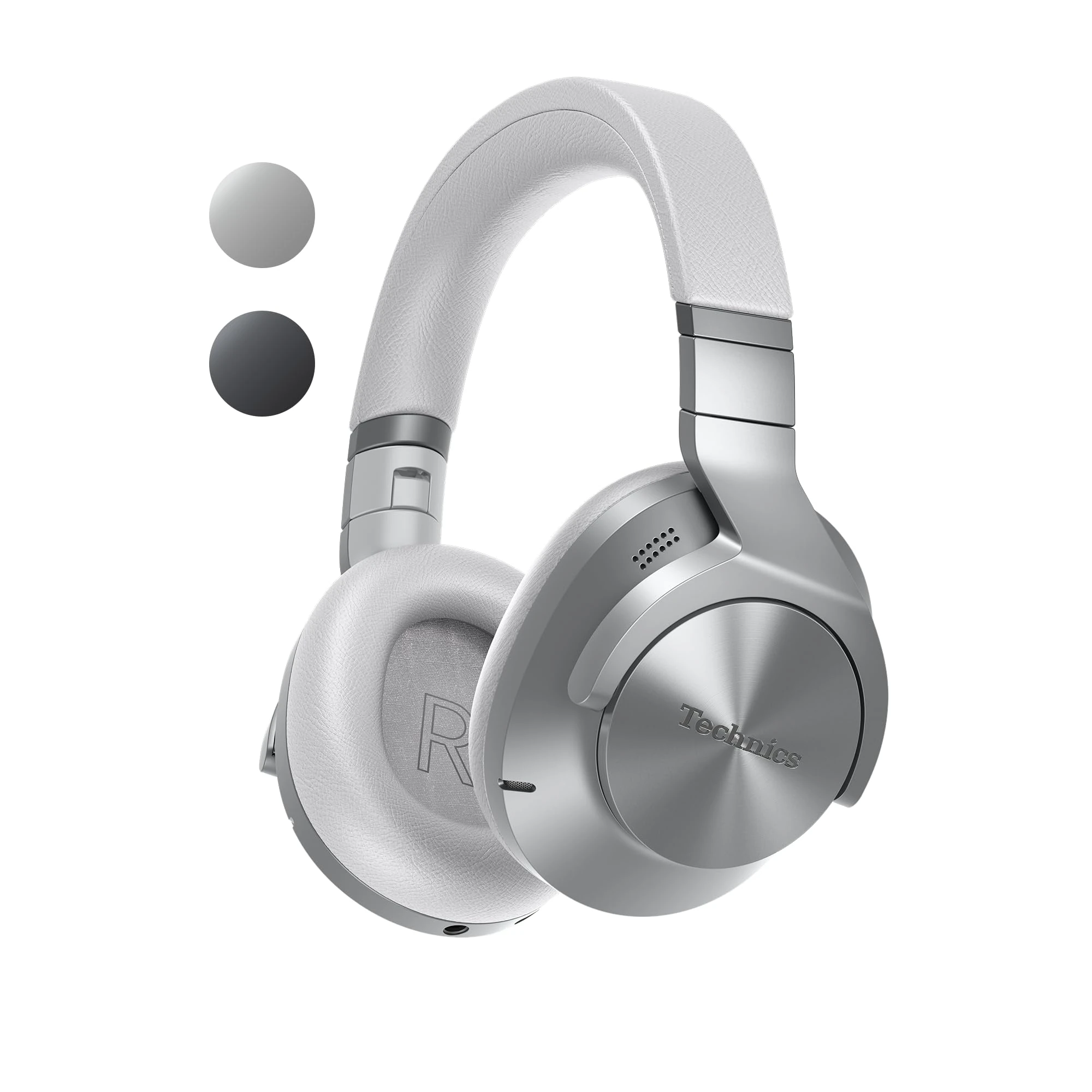 Technics EAH-A800E-S Wireless Headphones, Over Ear Multipoint Bluetooth Earphones With Noise Cancelling and Microphone, Ergonomic Fit, Up to 50 Hours Playtime, Easy Connection, Folding Design, Silver