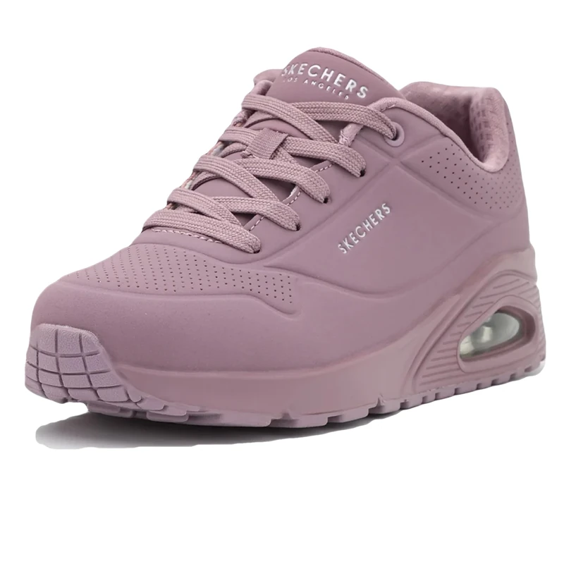 Skechers Women's Uno Stand On Air Trainers, Dk. Mauve Durabuck/Mesh, 3.5 UK