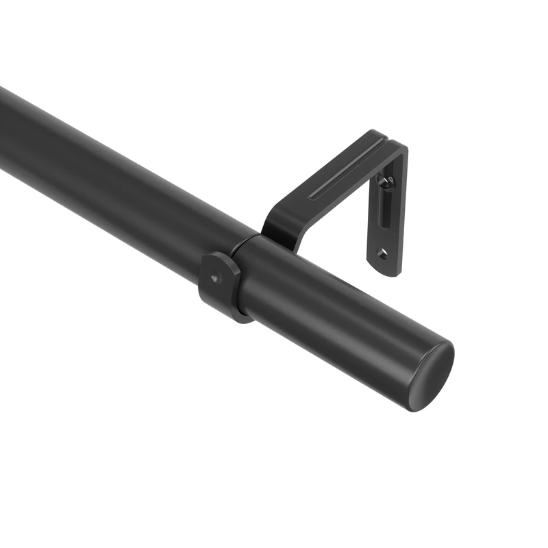 Umbra Zen 1" Expandable Curtain Rod, 32-128", Matte Black - Image 1