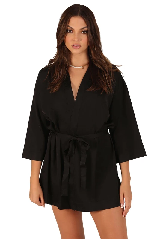 OW COLLECTION Women's Ofelia Kimono, Schwarz, Extra Small