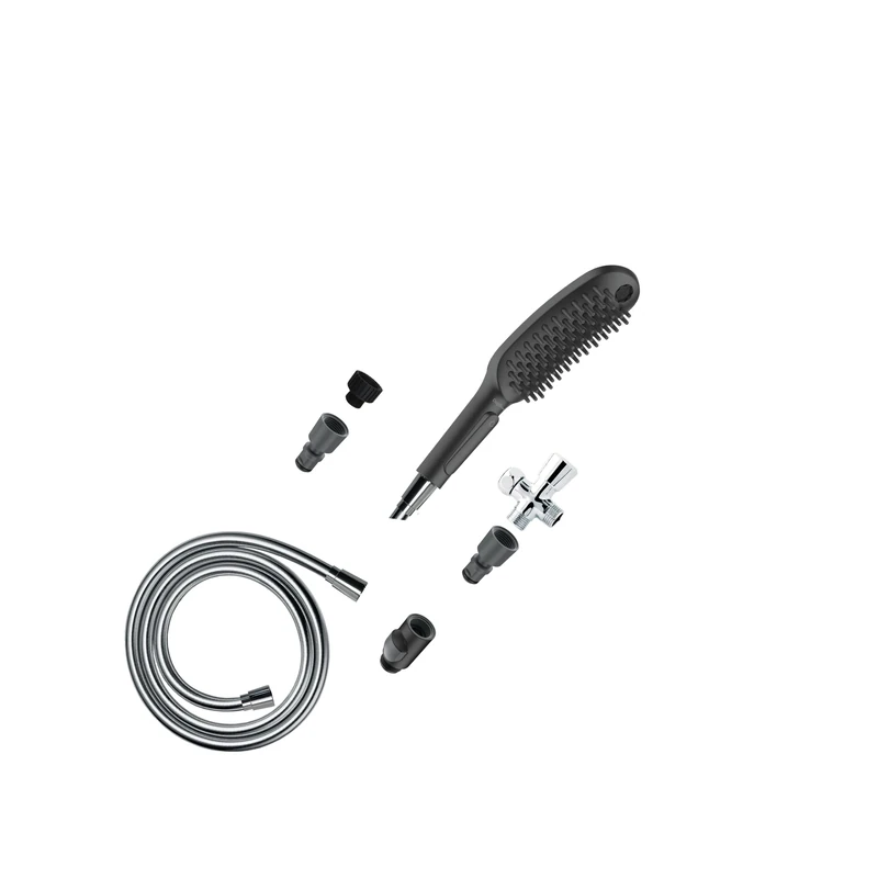 Hansgrohe Outdoor Pet Shower with 3-Spray Fur, Leg, Paw Spray, Quick Connect in Black, 04974670 - Image 1