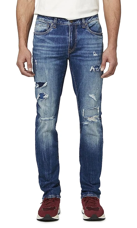 Buffalo David Bitton Men's Slim Ash Jeans, Veined and Worked, 42 34
