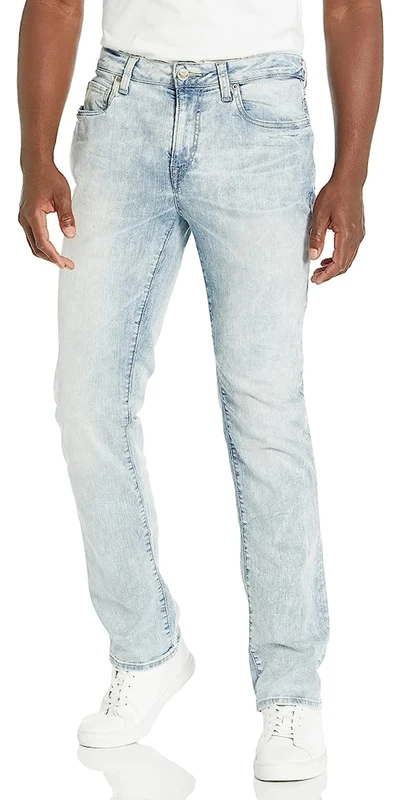 Buffalo David Bitton Men's Slim Ash Jeans, Crinkled and Worn, 40 30