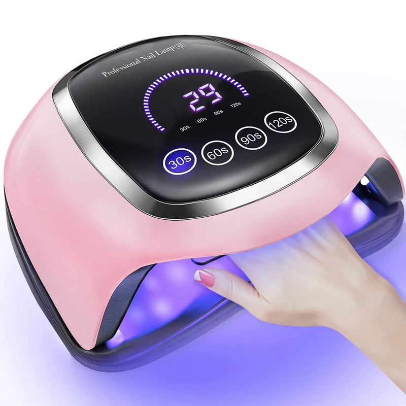 NAXBEY LED Nail Lamp,168W UV Lamps for Gel Nails,UV Nail Lamp with 7.5 Inch Large LCD Touch Screen/4 Timer Setting/Auto Sensor,Professional Led Lamps for Gel Nails Polish Starter Tool Home Salon Use