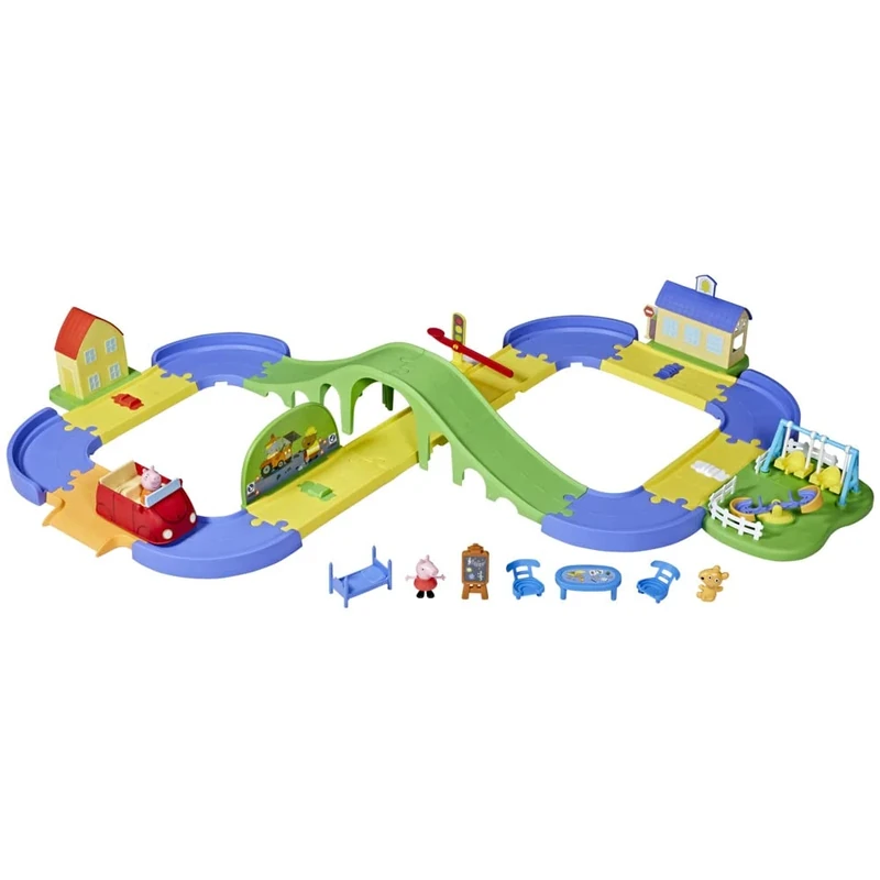 Peppa Pig Peppa City Track with Adjustable Track, Includes Vehicle and 1 Figure, + 35 Sounds, Ages 3 and Up