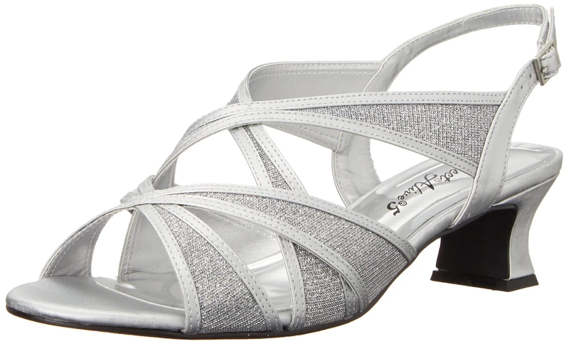 Easy Street Women's Tristen Heeled Sandal, Silver-Glitter, 5.5 UK - Image 1