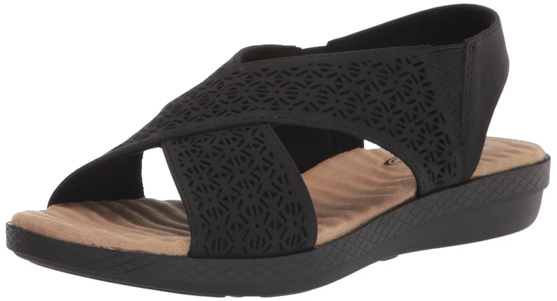 Easy Street Women's Claudia Wedge Sandal, Black, 7 UK - Image 1