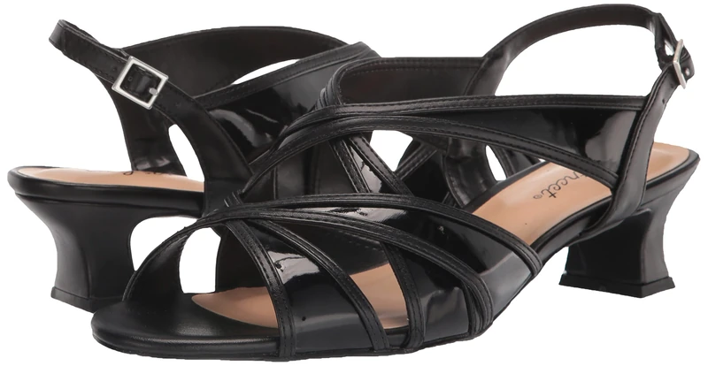 Easy Street Women's Tristen Heeled Sandal, Black, 6 UK