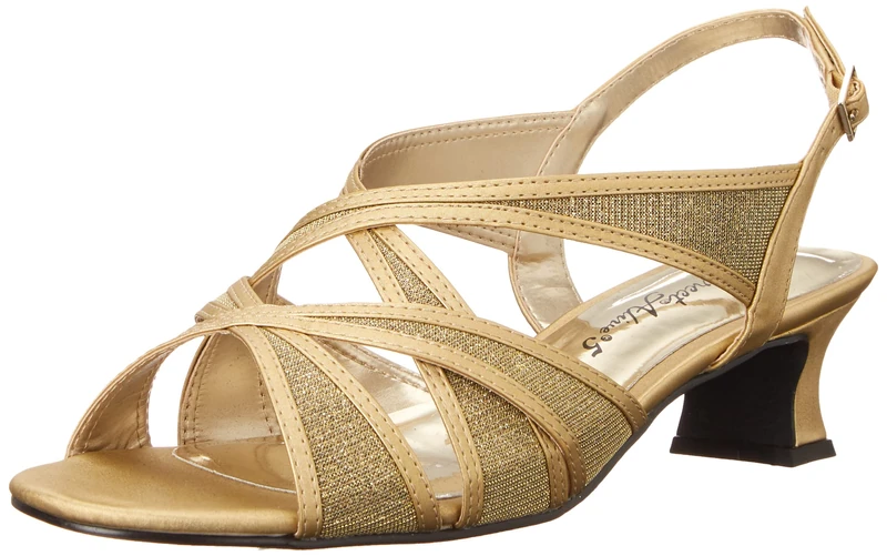 Easy Street Women's Tristen Heeled Sandal, Gold-Glitter, 5 UK