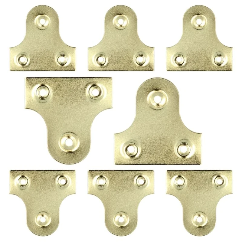 Brass Picture Hanging Plates 25mm Plain Mirror Glass Frame Hanging Fixing Plates Secure Frame Hanger Bracket for Photo Frame Mirror Canvas Pack of 10