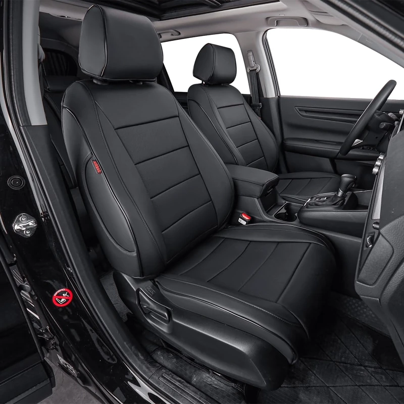 EKR HRV Seat Covers for Honda HRV LX 2019 2020 2021 2022 Car Seat Cover Full Set for Trucks SUV,Leather Seat Protectors-Faux Leather(Black)