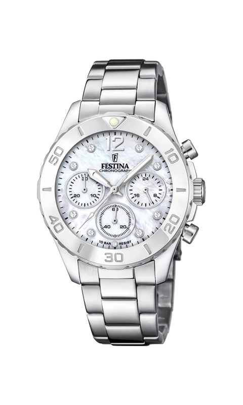 Festina 32020952 Women's Analogue Quartz Watch, Silver-Cream, One Size, Bracelet