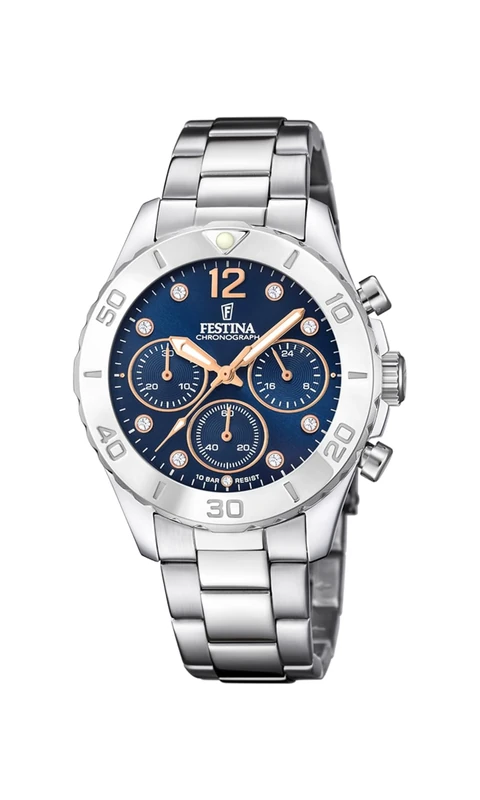 Festina 32020952 Women's Analogue Quartz Watch, Silver-Blue, One Size, Bracelet