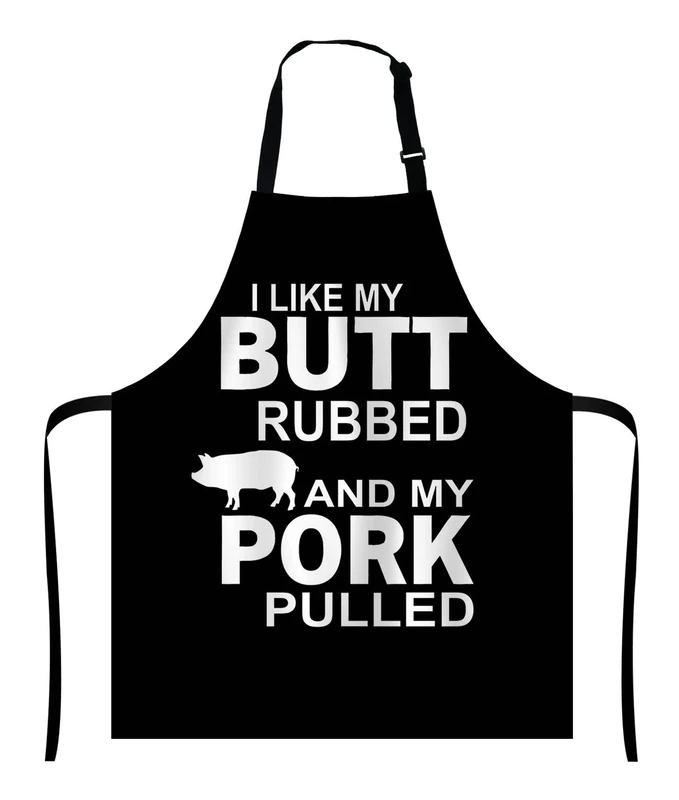 Wasach I Like My Butt Rubbed and My Pork Pulled Apron,Adjustable Neck Bib for Men Women,Suitable for Kitchen Cooking Waitress Chef