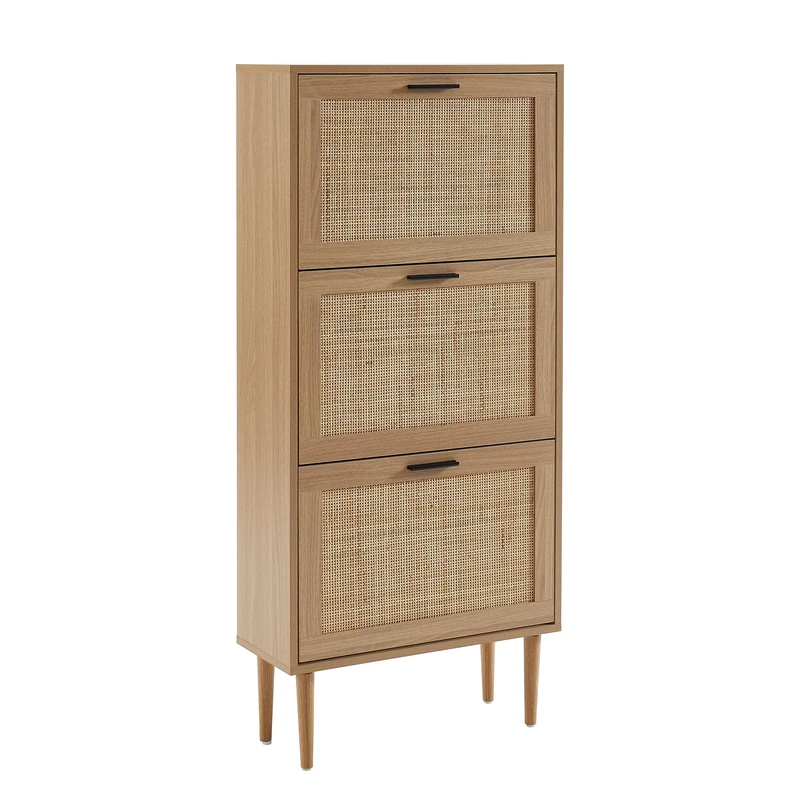 BAÏTA Shoe Cabinet, Wood, Light Brown, L60cm