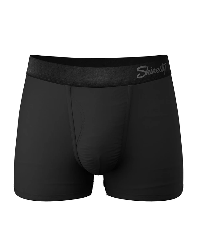 Shinesty Ball Hammock® Underwear | Mens Trunk Underwear with Pouch and Fly, Black, Medium - Image 1