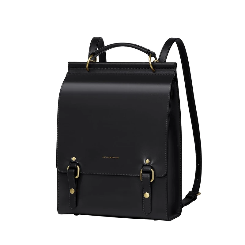 Cnolés Leather Backpack Purse For Women Fashion Daypacks Ladies Vintage Bag Casual School College Travel Backpacks Large Schoolbag