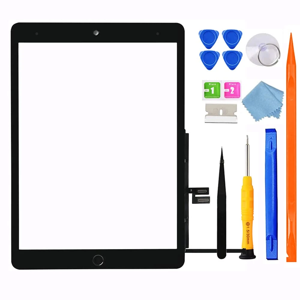 for iPad 9 (9th Generation) A2602 A2603 A2604 A2605 Screen Replacement Digitizer Touch Glass Kits, for iPad 9th Gen 10.2 Inch (2021 Released), Full Repair Sets+Home Button[NO TouchID Chip][NO LCD]