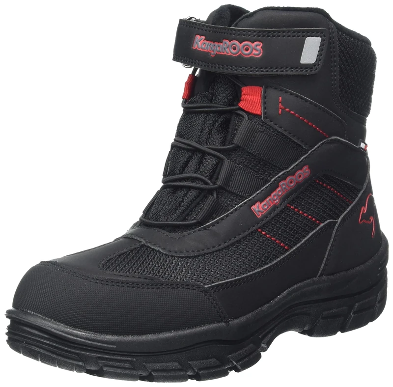 KangaROOS K-Leno Denali RTX Boots, Jet Black Fiery Red, 8 UK - Image 1