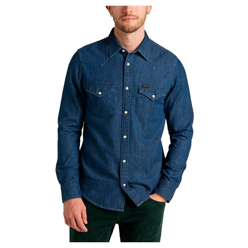 Lee Men's Regular Western Shirt, Mid Stone, S