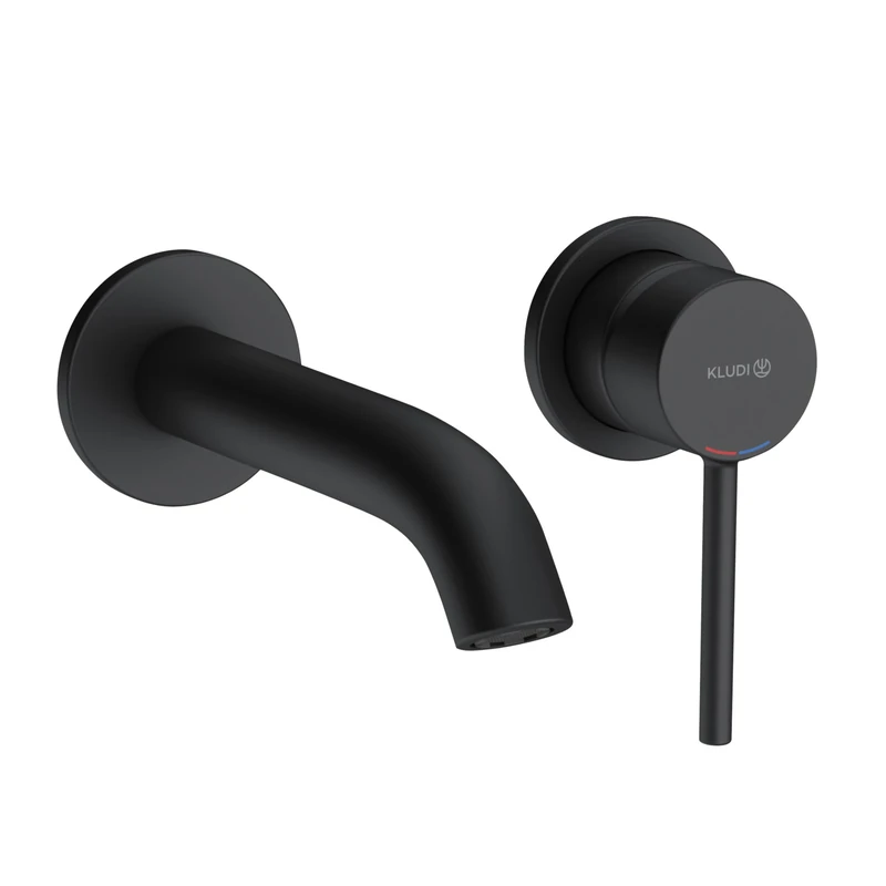 Kludi 382443976 Bozz-382443976 Bathroom Sink tap with a Fixed spout Bozz matt-382443976, Black matt, 18 cm Ausladung