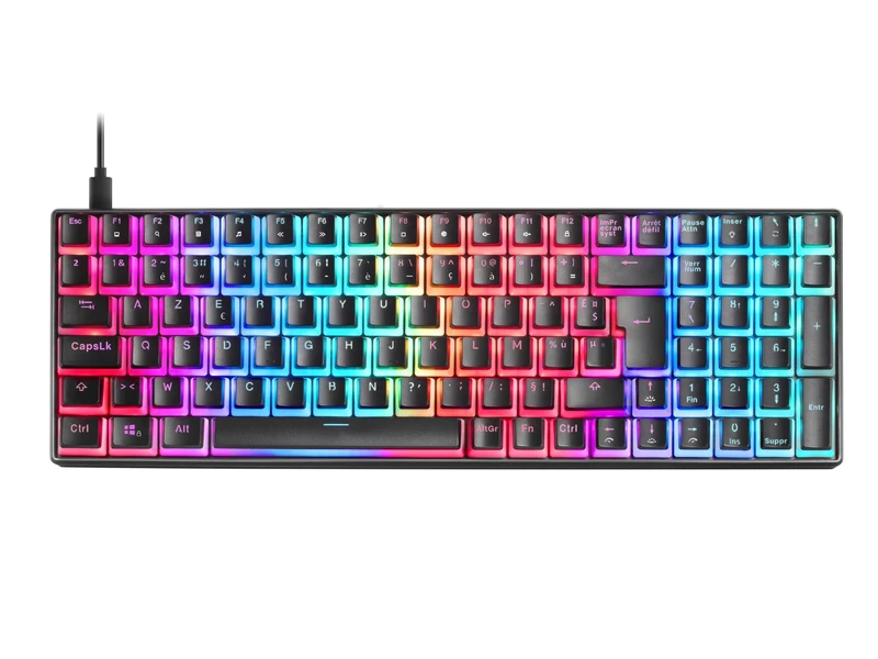 Mars Gaming MKULTRA, Black RGB Mechanical Keyboard, Compact 96%, Switch Outemu SQ Brown, French Layout