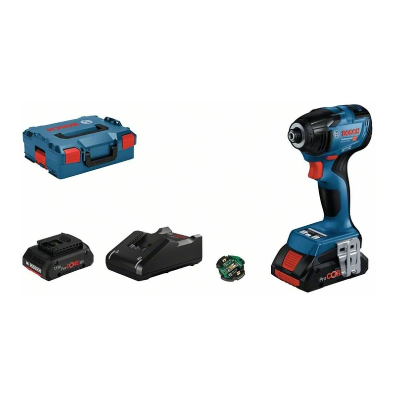 Bosch Professional 18V System GDR 18V-210 C Cordless Impact Wrench (Attracting Torque: 210 Nm, Breaking Torque 370 Nm, Includes 1x Bluetooth Module, 2X ProCORE18V 4.0Ah, Quick Charger, in L-BOXX 136)