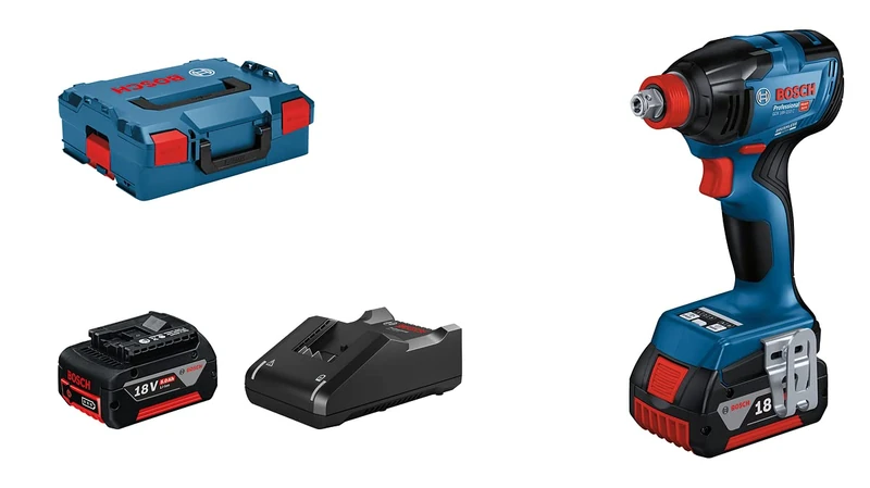 Bosch Professional 18V System GDX 18V-210 C Cordless Impact Wrench (Max. Torque 210 Nm, 2 x GBA 18V 5.0Ah, Quick Charger GAL 18V-40, in L-BOXX 136)