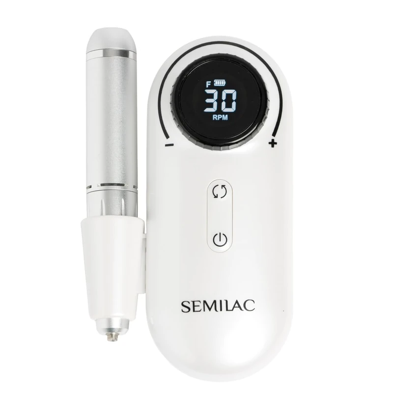 SEMILAC Nail Drill Compact Lite 12W – Cordless Electric Nail File with USB Charging – 30,000 RPM – Quiet & Vibration-Free E File for Gel & Acrylic Removal – for Salon and Home Use