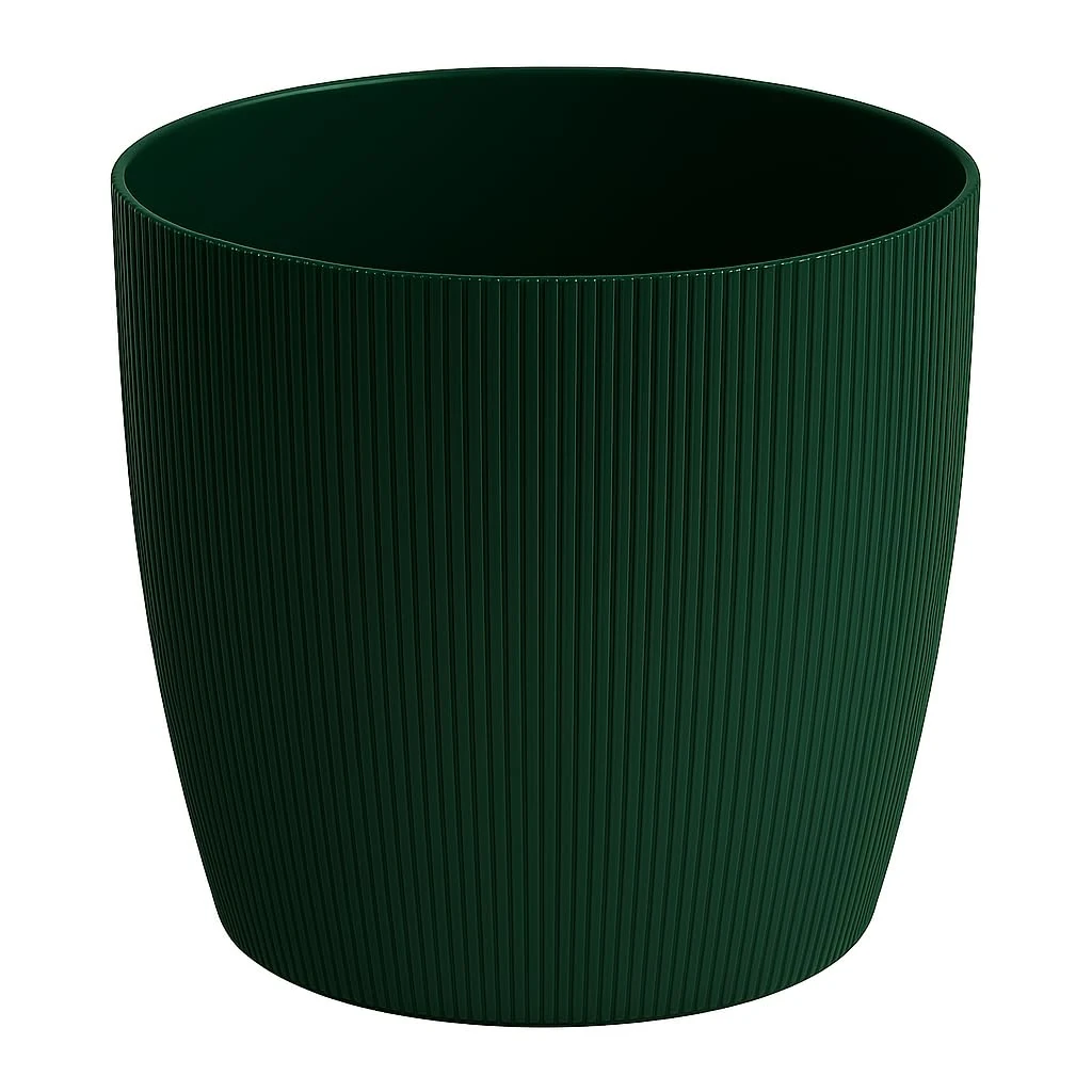 Home Garden Ornaments Decorative Large Plant Pots Indoor – Striped Indoor Plant Pot for Home and Garden (Diameter 25.5cm, Green)
