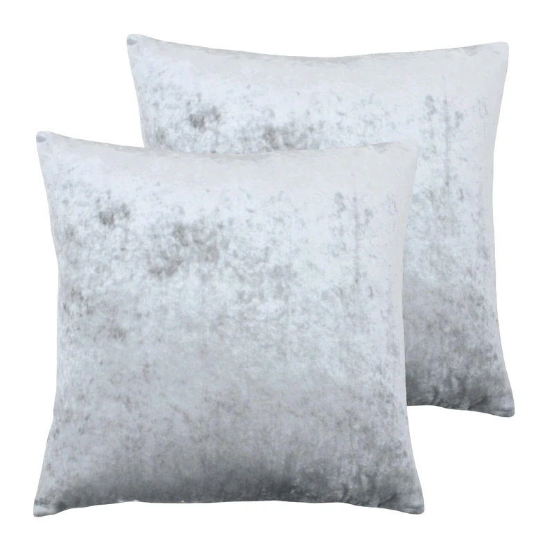 Paoletti Verona Feather Filled Cushions (Twin Pack), Silver, 55 x 55cm