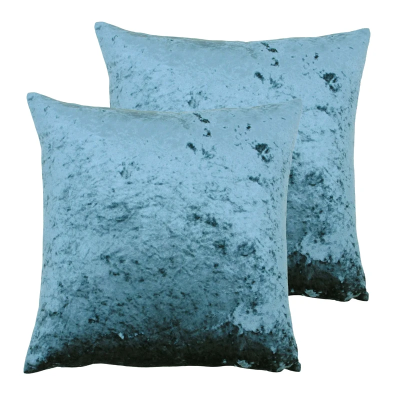 Paoletti Verona Feather Filled Cushions (Twin Pack), Polyester, Teal