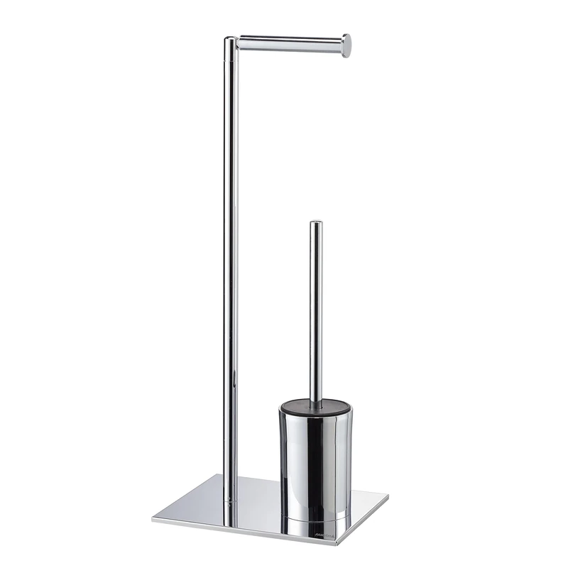 Sealskin Tube, Toilet butler - Toilet roll holder - Toilet brush and holder - Spare toilet roll holder - freestanding, Chrome
