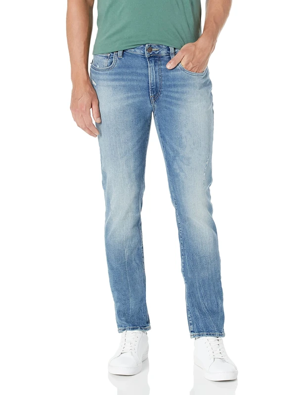 Buffalo David Bitton Men's Slim Ash Jeans, Veined and Contrasted, 33 34